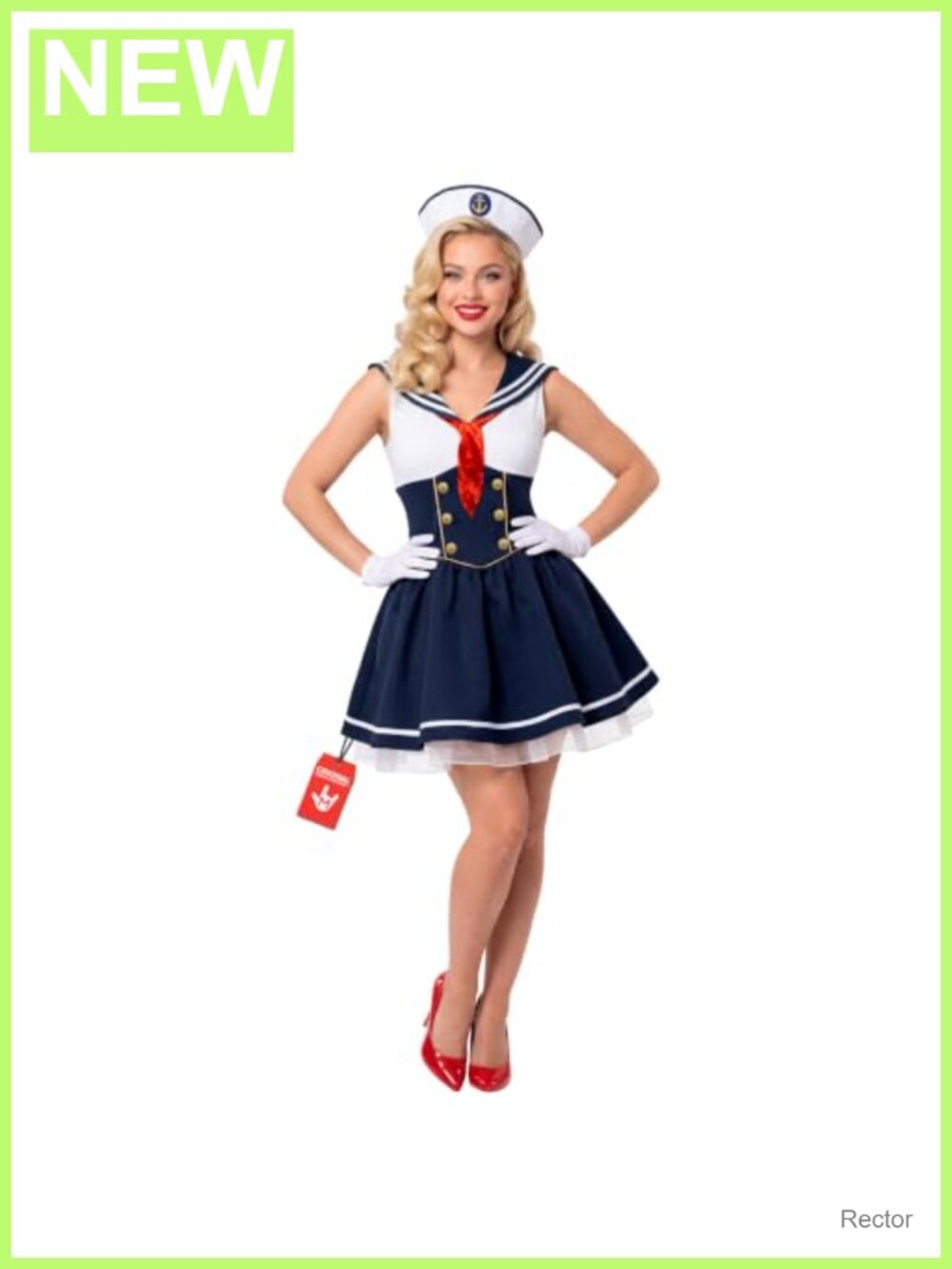 Sailor Costume Dress with Hat Gloves